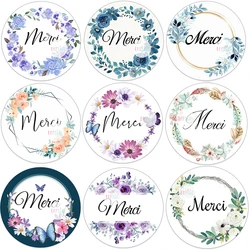 3.5/4.5cm Merci French Thank You Stickers for Party Wedding Small Business Stickers Packaging Seal Labels Baking Gift Bag Decor