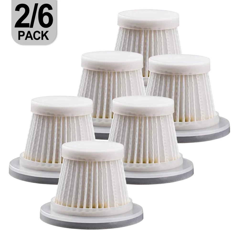 2/6pack Filters For Cordless Car Vacuum Cleaner Reusable Washable Filter Housecleaning Tools Replacement Parts