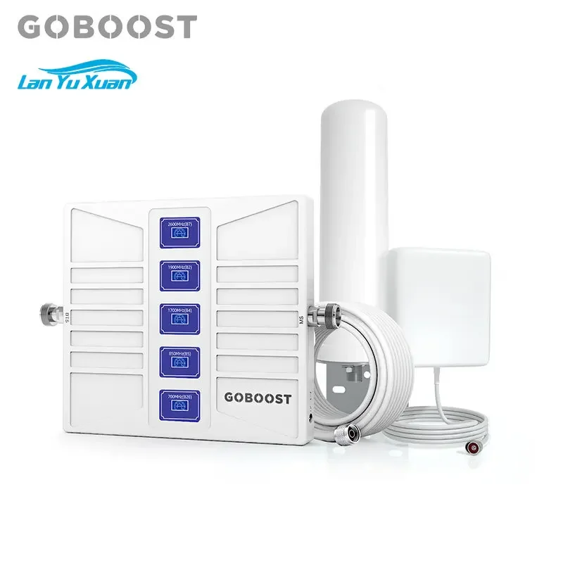 Impulsionador móvel do sinal da rede de Goboost, amplificador do agc, 700, 850, 1700, 1900, 2600 MHz