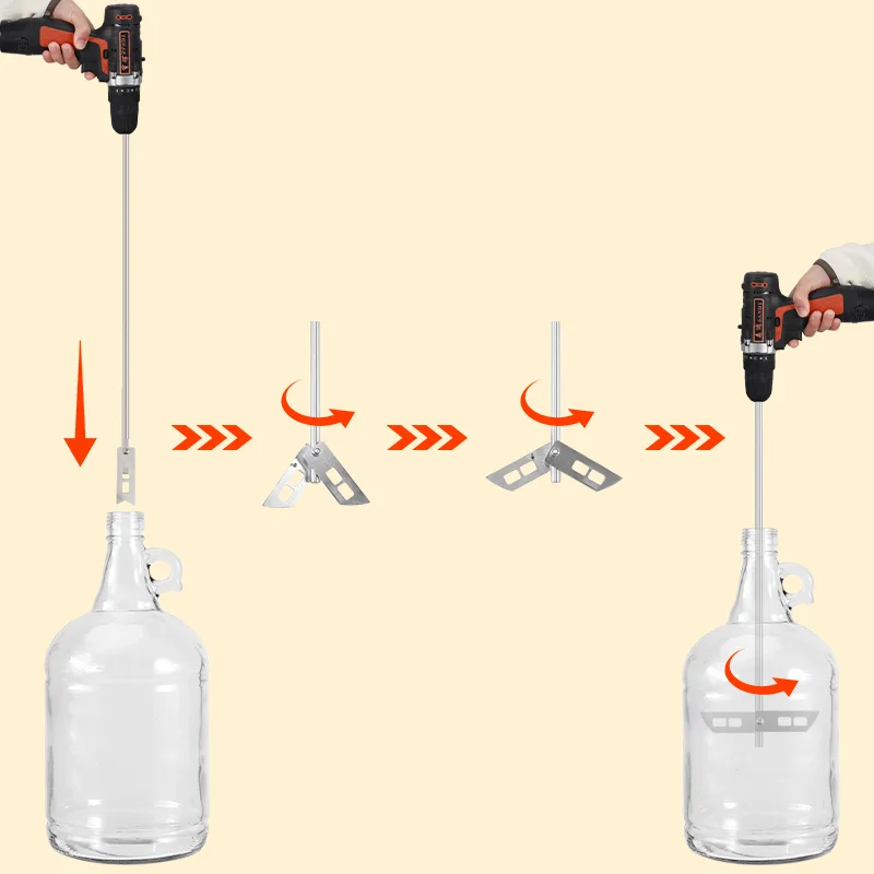 Piwo odgazowywanie mieszadło wiosło, pręt mieszający do wytwarzanie wina, domowe warzelnictwo mieszanie de-gasser mieszadło narzędzie 46.6cm stal