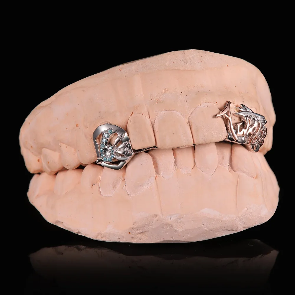 925 Silver GRILLZ Hip-hop Braces European And American Cross-border Hot-selling Grills Silver Teeth