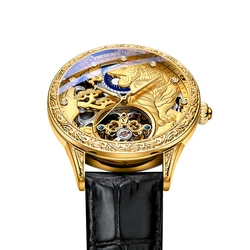 Moda Chenxi marca da uomo in pelle automatica meccanica impermeabile orologio da lavoro da uomo orologi di lusso orologio da polso luminoso dorato