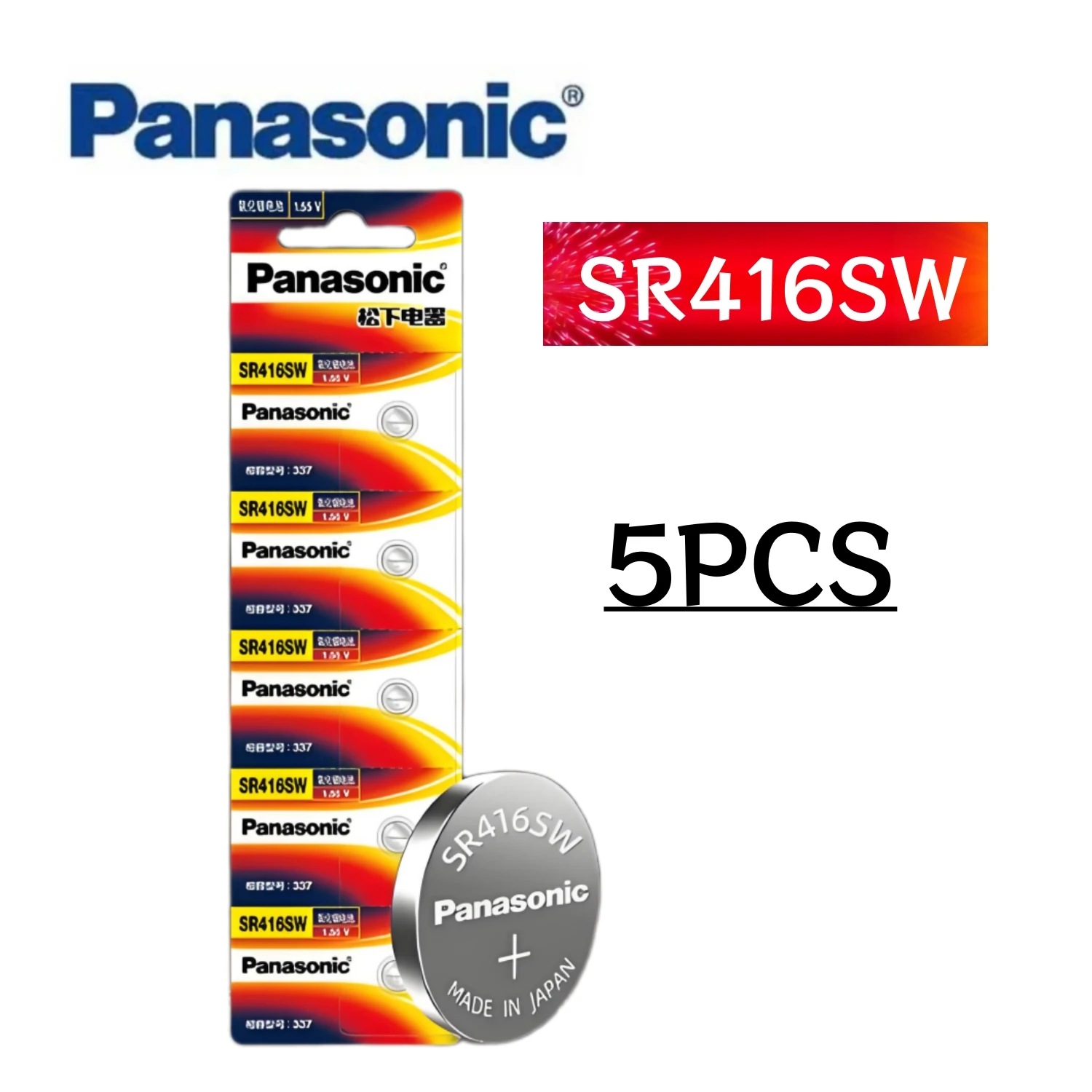 5 قطعة بطارية باناسونيك الأصلية SR416SW SR512SW SR516SW SR527SW SR716SW SR521SW 337 335 317 319 379 AG0 LR521 179 LR63 بطارية #2