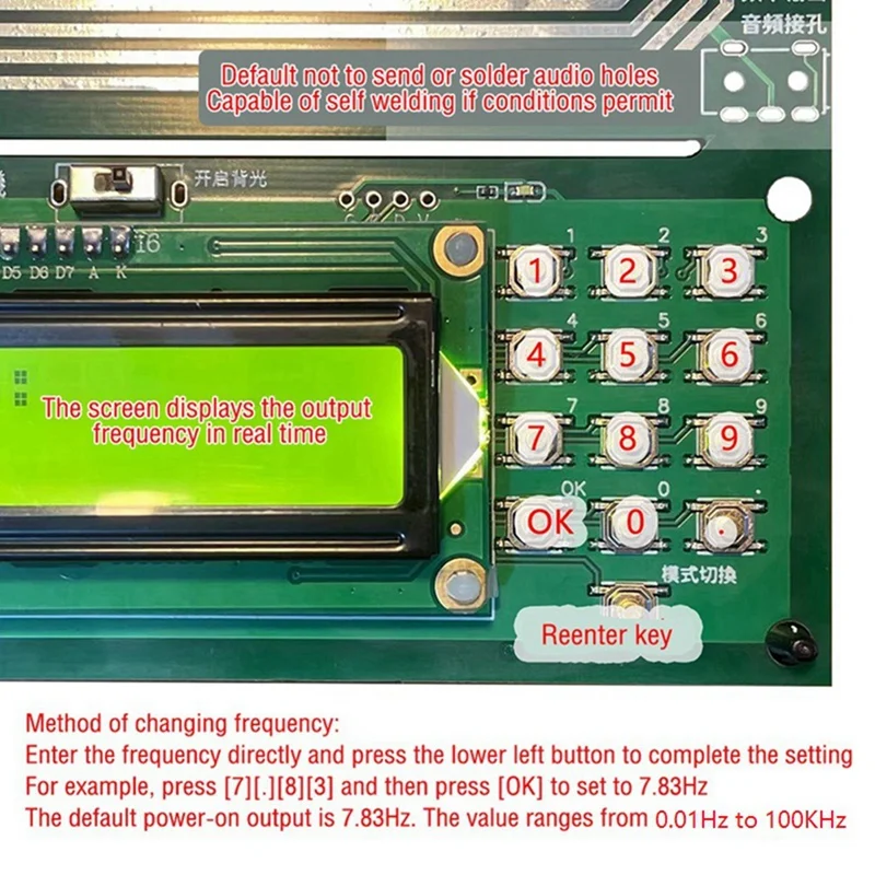 1Set DC5V Adjustable 0.01-100Khz 7.83HZ Schumann Resonance Ultra-Low Frequency Pulse Wave Generator Sine Wave PCB