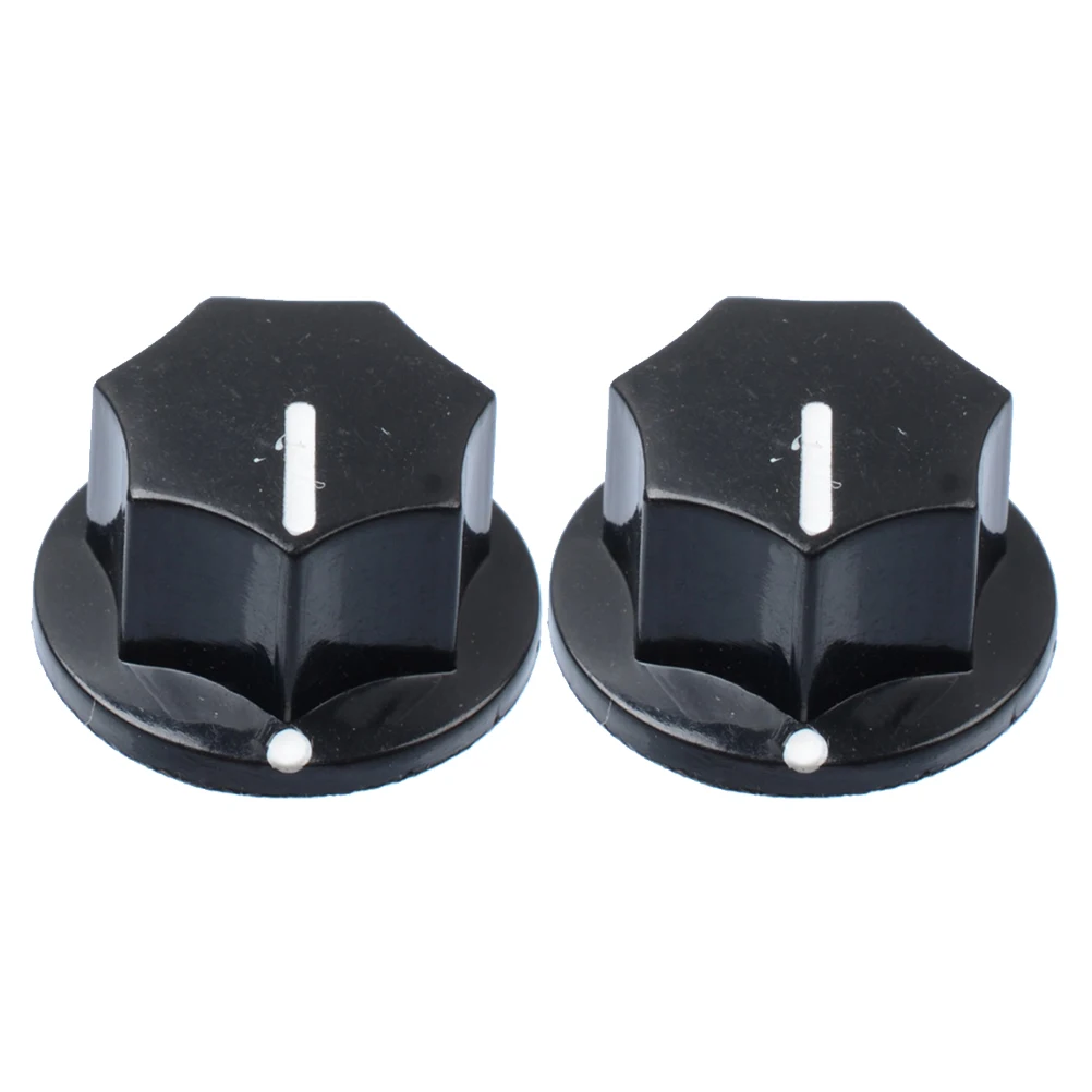 

2pcs Electric Guitar Knobs Cap Replacement Parts for Guitars Adjustable Black Plastic Compatible with Synthesizers Control Knob