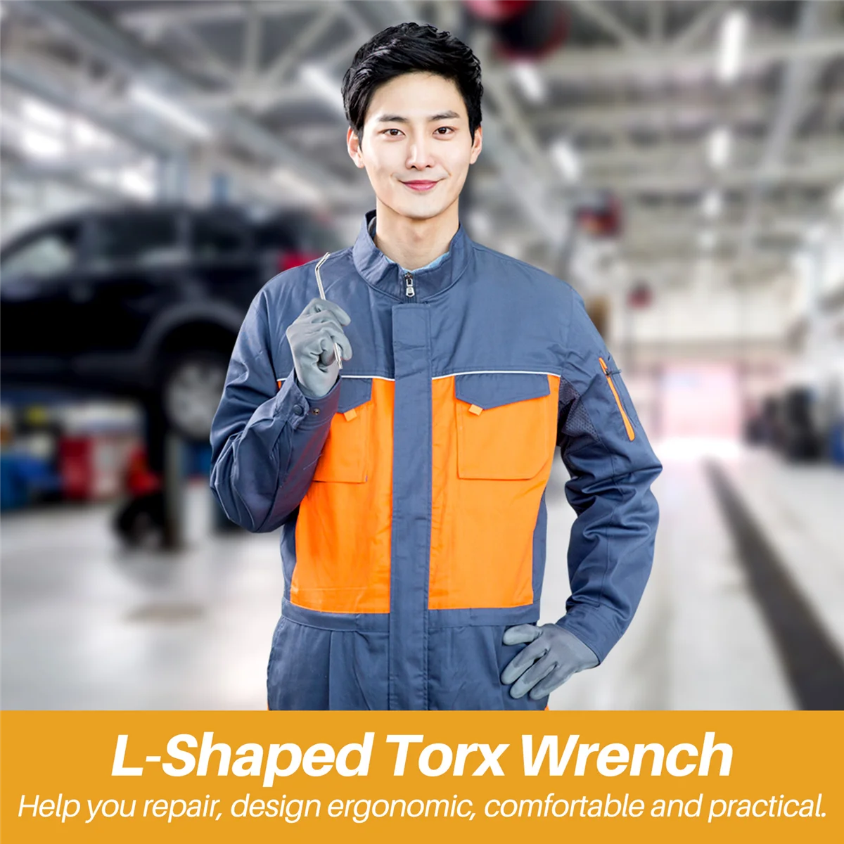 Chiave a stella Torx a prova di manomissione a braccio lungo argento, T25