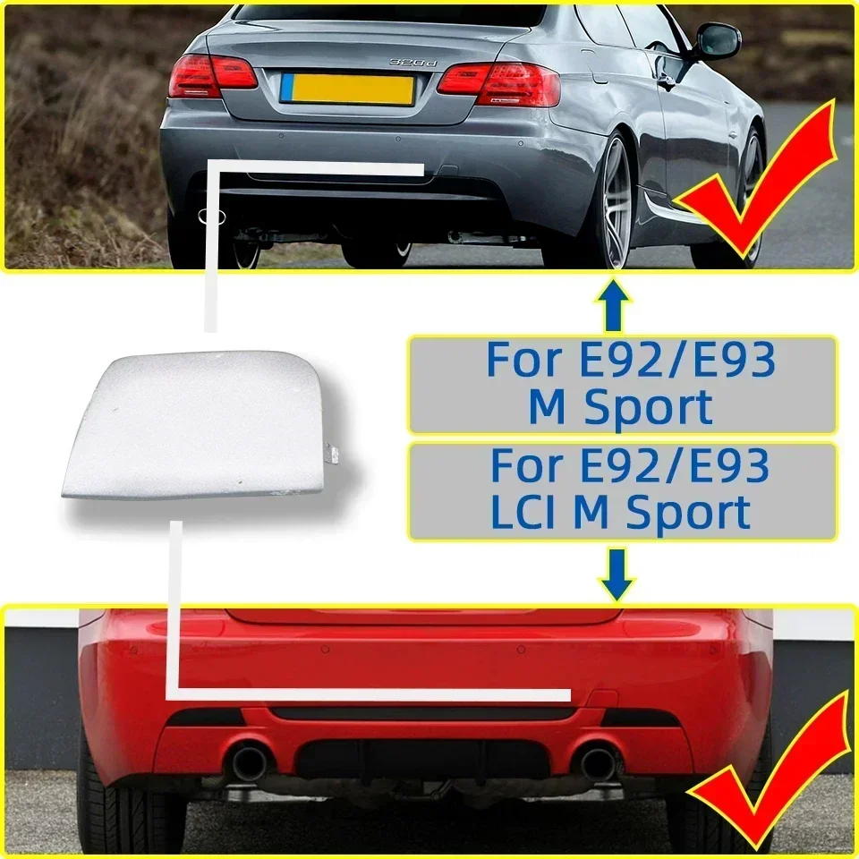 For BMW 3 E92 E93 LCI M 51127893147 51127161497 51127256109 Rear Bumper Tow Hook Eye Cover Cap 2006-2013 M SPORT