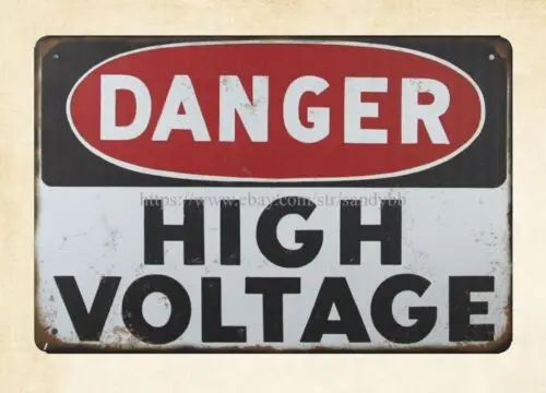 DANGER HIGH VOLTAGE metal tin sign inexpensive home decor sign