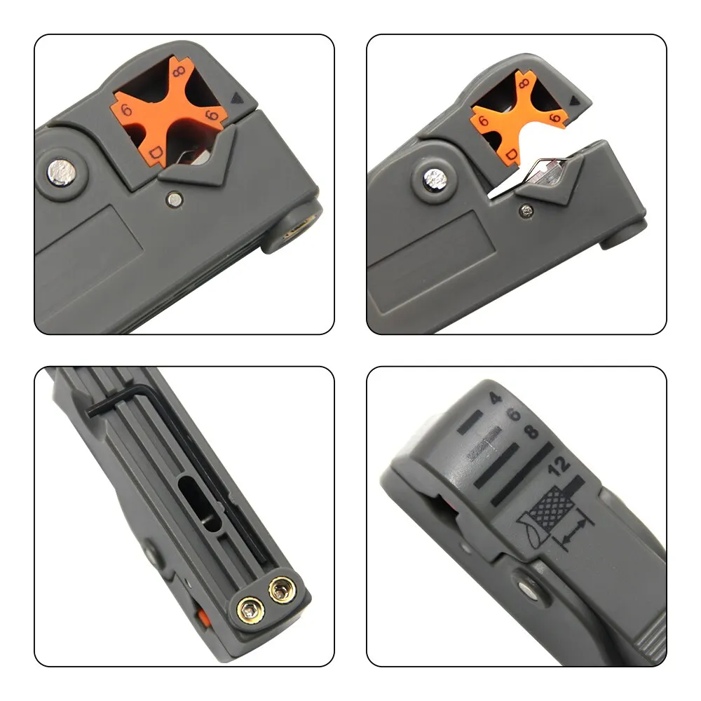 Multifunctional Coaxial Cable Stripper Wire Stripper Network Wire Clipper Video Wire Rotary Peeling Network Tool