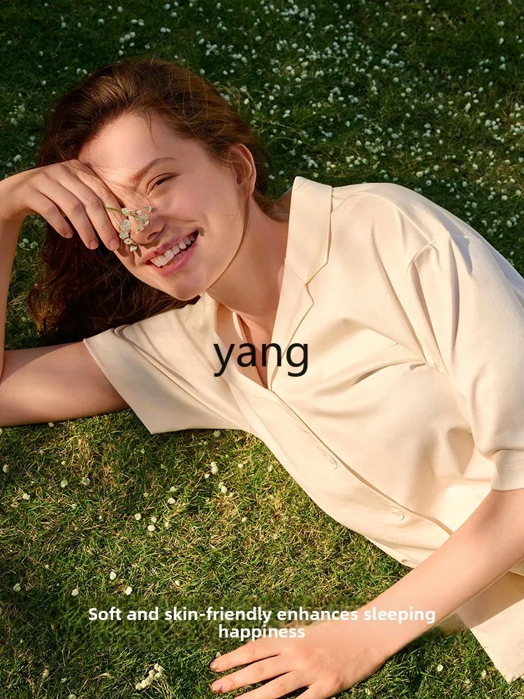 CX cotton suit lapel homewear trousers living clothes women's comfortable pajamas pajamas