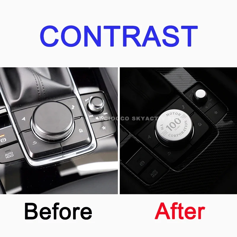 Aluminum Alloy 100 Years Corporation Central Control Knob Button Cover Sticker for Mazda 3 Axela BP CX-30 Accessories 2020-2023