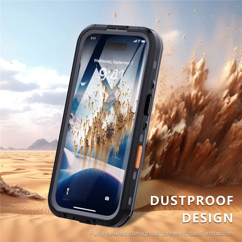 IP68 Full Waterproof Cover For iPhone XS XR 11 12 13 14 15 16 Pro Max Plus Mini Underwater Shockproof Dustproof TPU+PC Case image 3