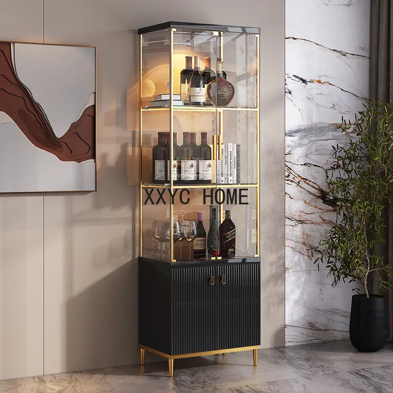 Armoire à vin de luxe italienne, présentoir de rangement moderne en verre trempé, étagère à vin, meubles de Bar Stojak Na Wino KMWC