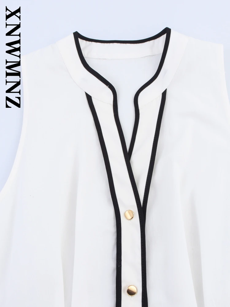 XNWMNZ 2025, Sommer Neues Produkt für Damen, lässige Mode, V-Kragen, ärmelloses Midikleid, schickes, einfaches Pendelkleid für Damen