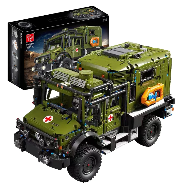 3850pcs Technical Nimok Off -Road Ambulance Building Blocks Model MOC Military Rescue Car Bricks Toys for Children Gift Set