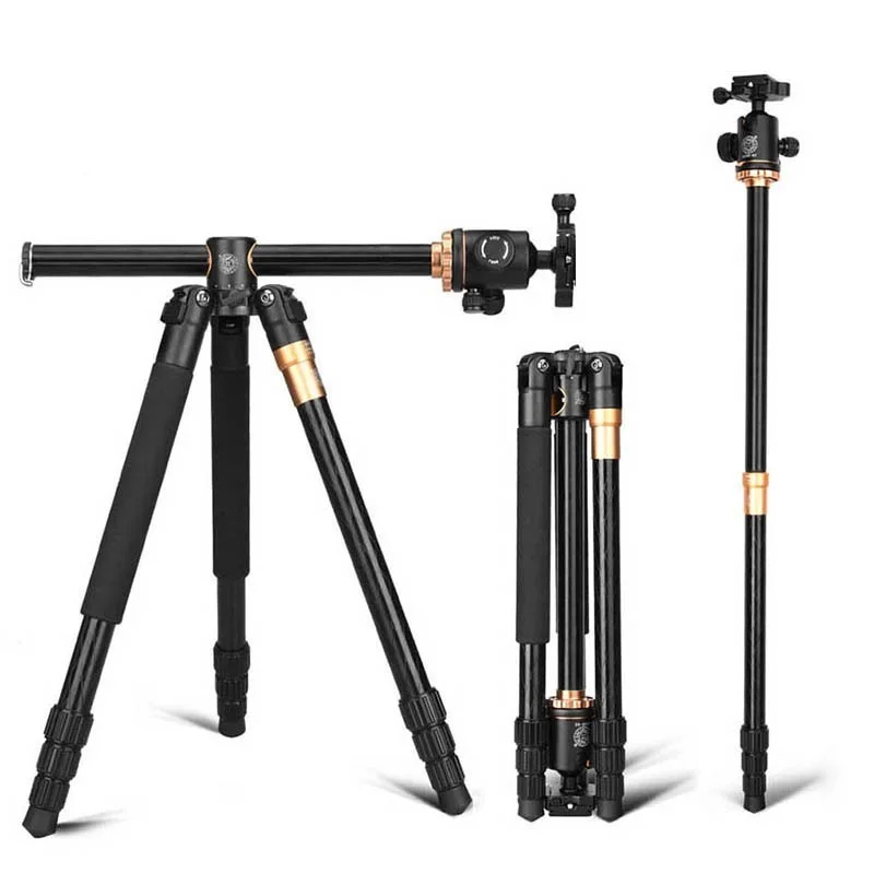 Top Q999H Aluminium Alloy Camera Tripod Video Monopod Professional Extendable Tripod with Quick Release Plate and Ball Head