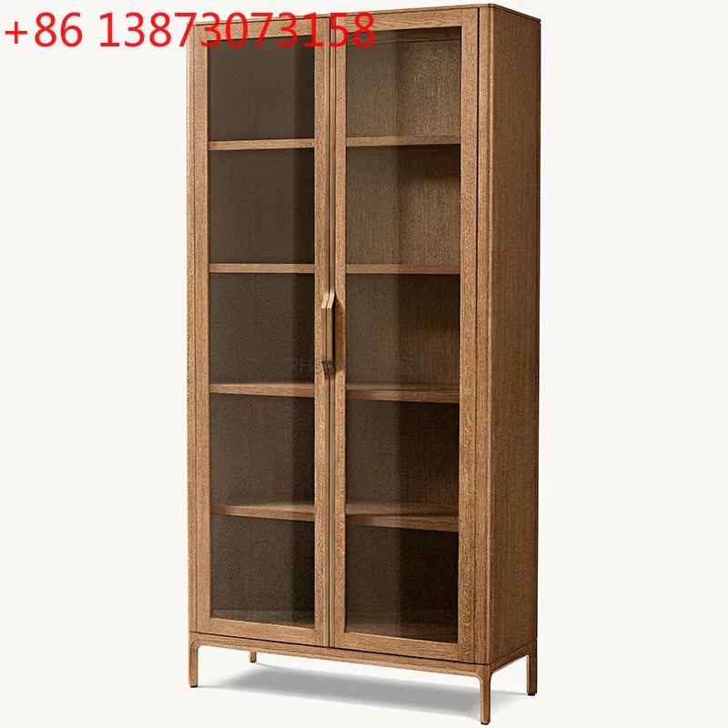 

Household solid wood dining side cabinet retro locker wabi wind wall decorative cabinet shelf