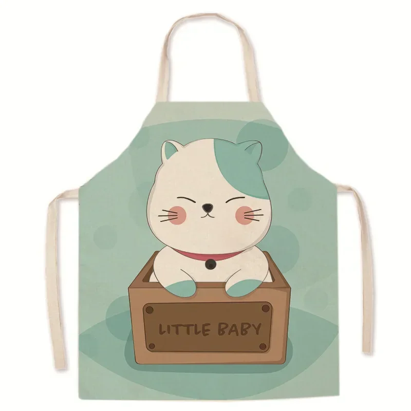 Cartoon Cute Kitten Parent-child Apron Kitchen Antifouling Sleeveless Coveralls Household Baking Waterproof Antifouling Apron