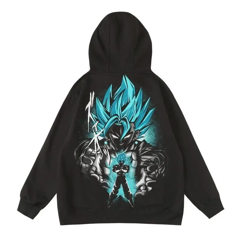 

Японская анимация, мультяшный двумерный Dragon Ball Saiyan Sun Wukong, осенне-зимний свитер с капюшоном для мужчин