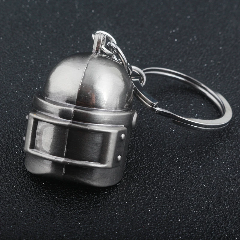 Game Playerunknowns Battlegrounds Keychain PUBG Level 3D Helmet Pendant Key Chain for Women Men Cosplay Keyring  Jewelry