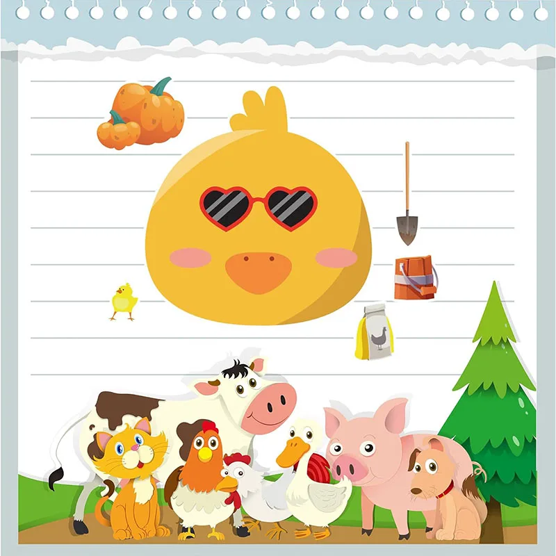 Cute Cartoon Farm Animal Sticker Sheets for Kids, Creative Make a Face Puzzle, combinação de características faciais, DIY, crianças