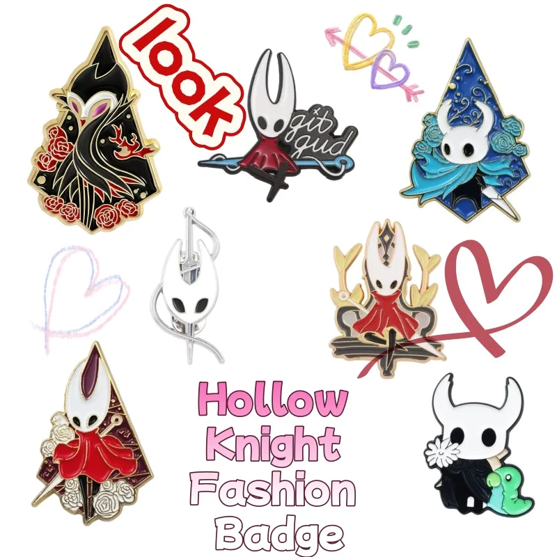 Hollow Knight Coole Cartoon-Mini-Brosche für Herren und Damen, Rucksack-Mode-Dekoration, kreatives Geschenk