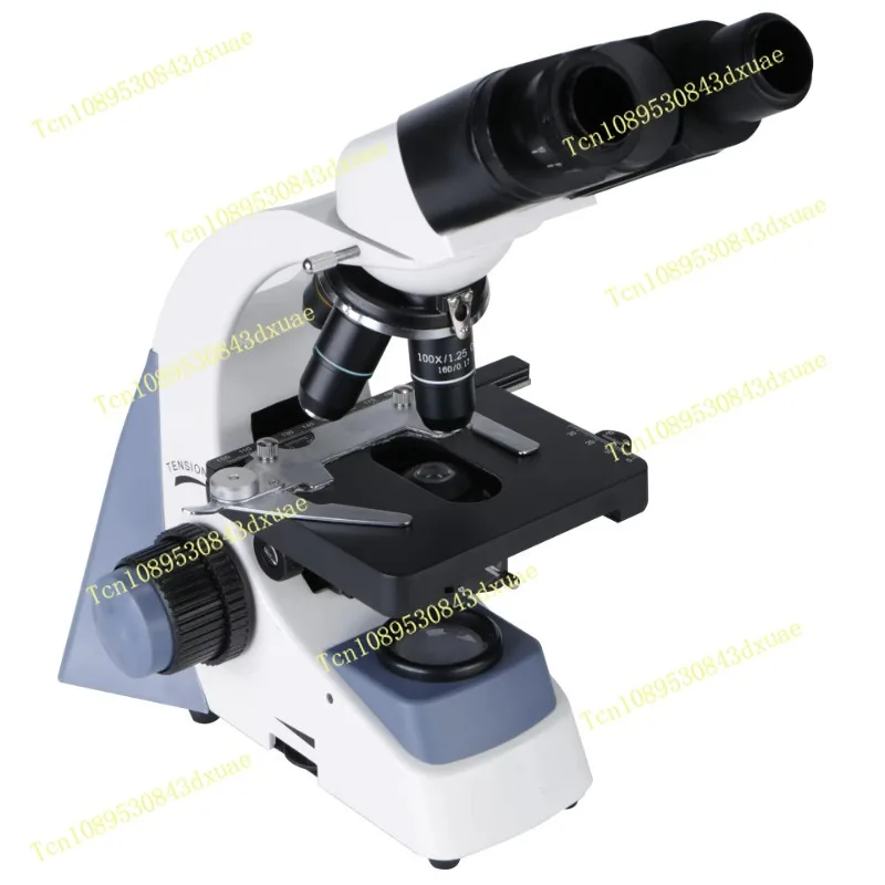 Binocular Biological Microscope Rechargeable 1600X Double-deck Mechanical Platform Special Microscope for Education Laboratory