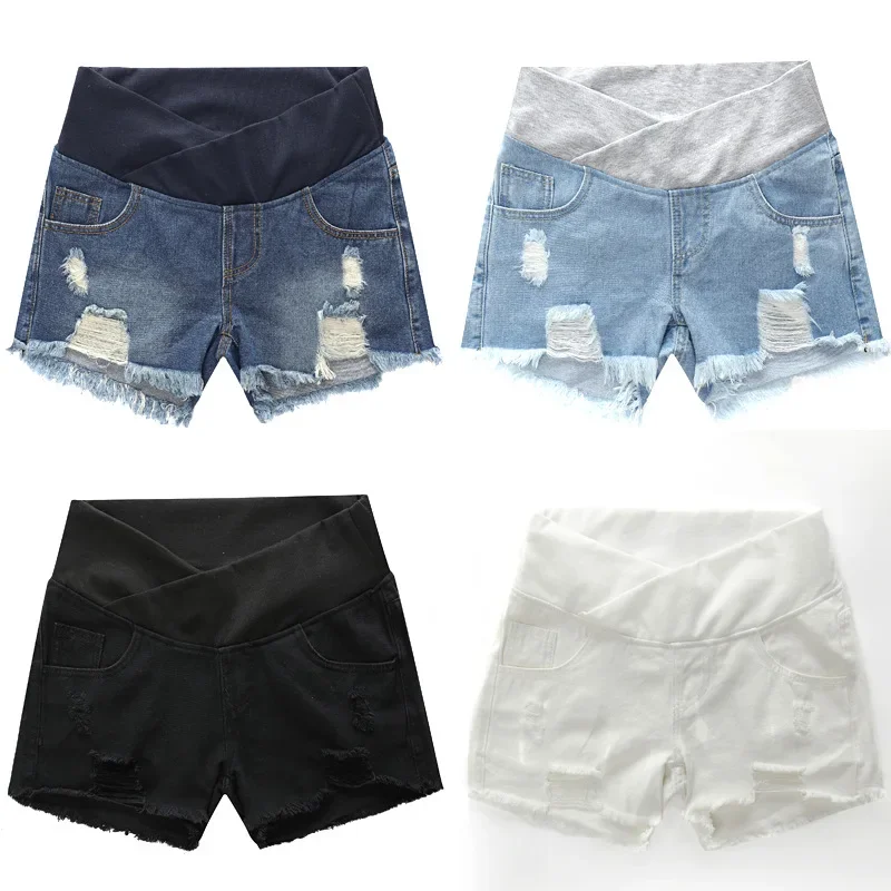 

Summer Women Maternity Short Pants Pregnancy Shorts Pregnant High Waisted Denim Shorts Plus Size Pantalon Pants Women Clothes