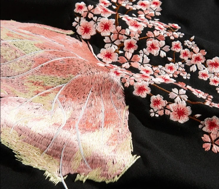 Herfst en winter nieuwe mode hoodie vlinder pruimenbloesem geborduurd sweatshirt losse en casual y2k truien voor heren en dames