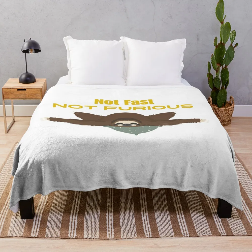 Not Fast Not Furious Sloth Sleeping Throw Blanket Kid'S Heavy Bed linens Sofa Quilt Blankets