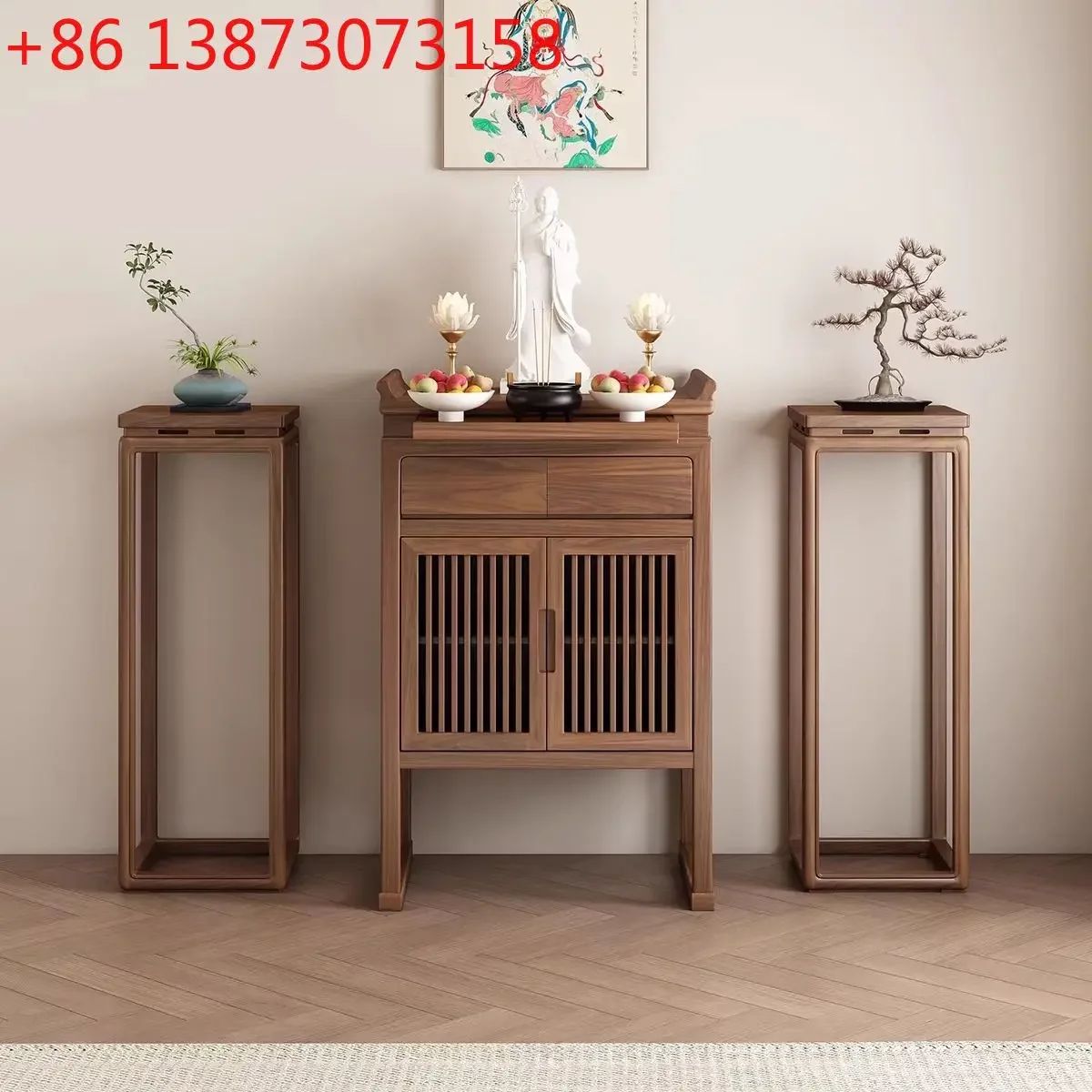 New Chinese-style Guanyin offering table Solid wood household worship Mingshang incense case Buddha table