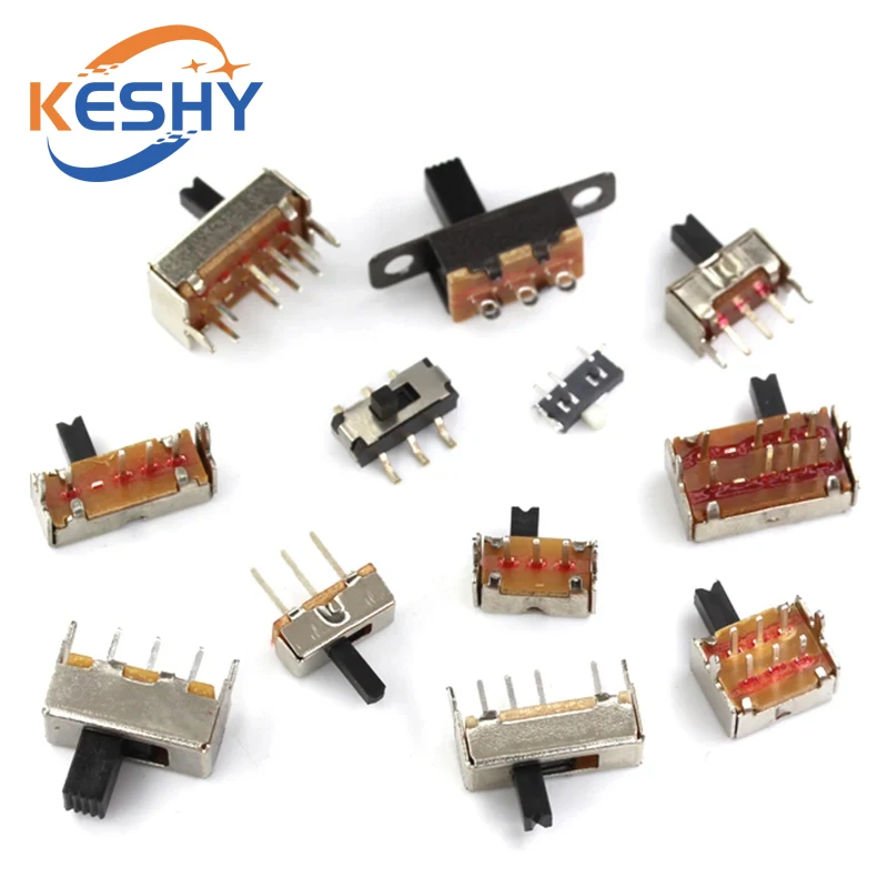 20PCS Slide Switch Micro-power Toggle Switch Single and Double-row Direct-inserted Horizontal Sliding Second Gear Third Gear