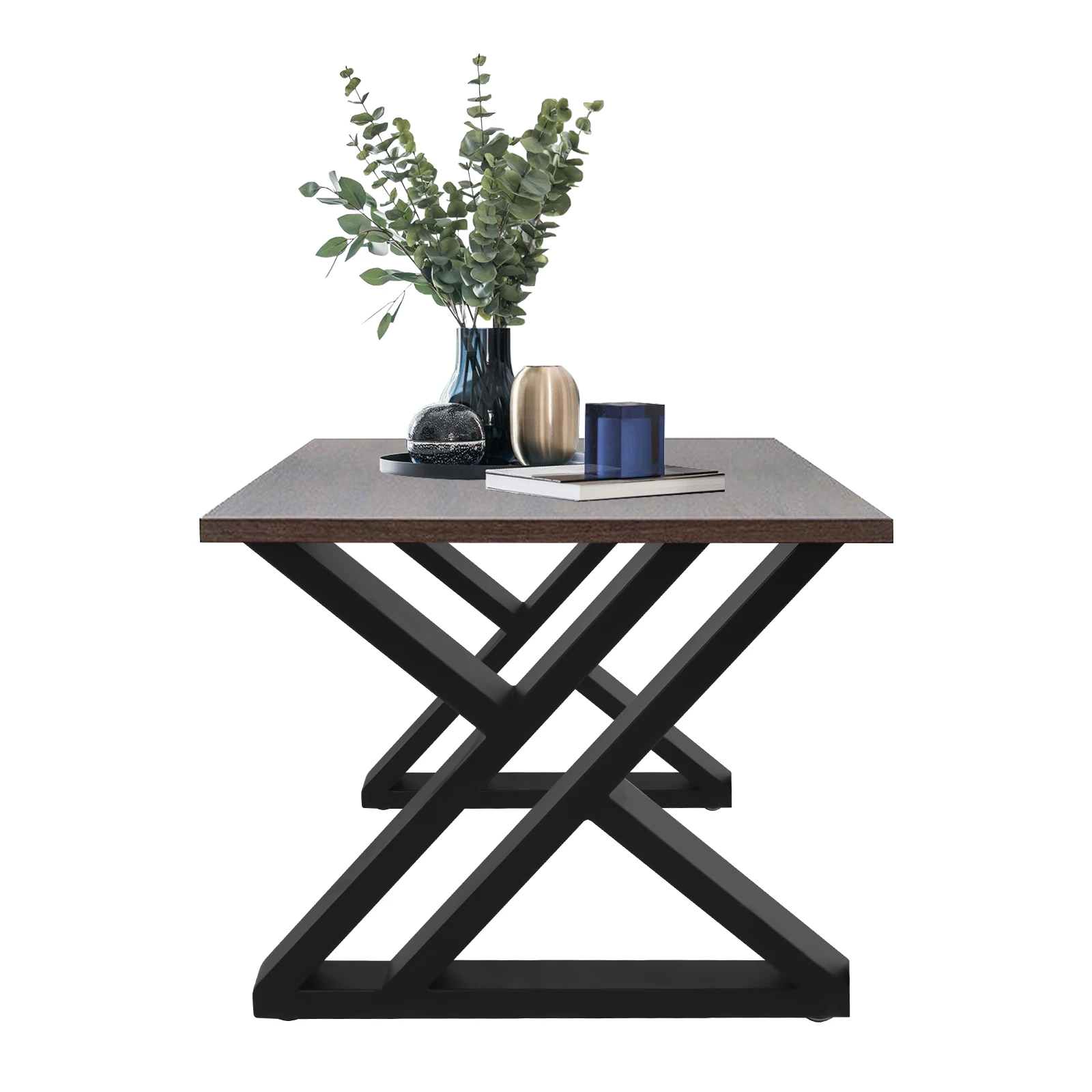 2 Stück X-förmige schwarze 16-Zoll-Vierkantrohr-Möbelbeine, moderne Metall-Couchtischbeine, industrielle, robuste Metall-Schreibtischbeine – Detail 21