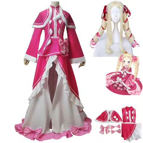 Anime Re:Life in A Different World From Zero Beatrice Cosplay Costume Wig Princess Dress Lolita Shawl Woman Kawaii Carnival Suit