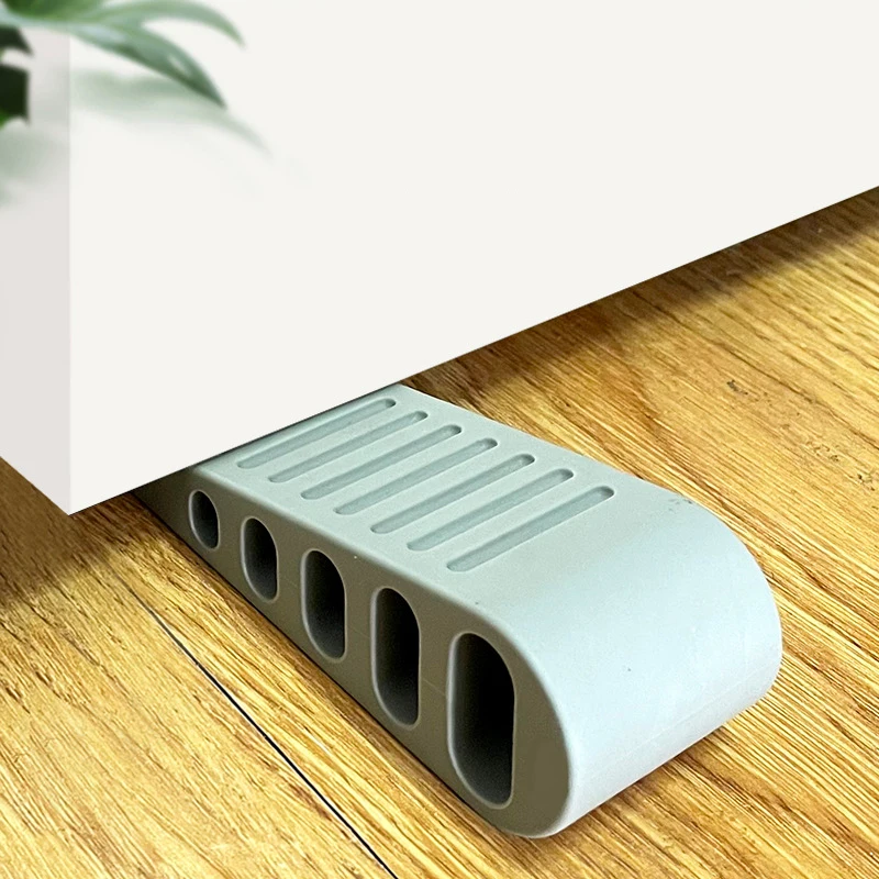 Rubber Door Stopper Reusable Shock Absorbent Block Wedge Doorstops Door Handle Stopper Home Office Door Anti-collision Stopper