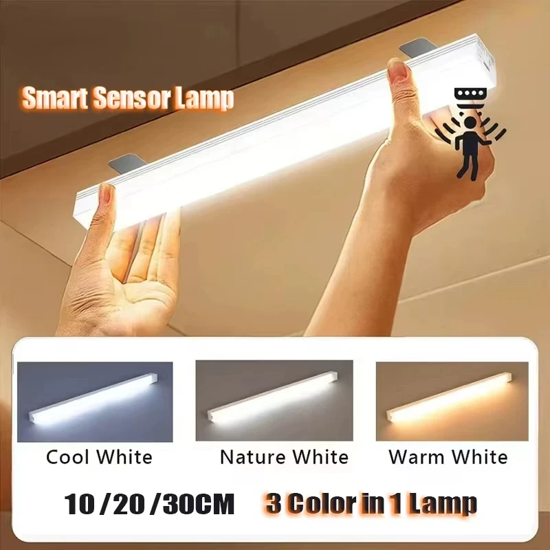 

Night Light Motion Sensor Cabinet Light Wireless USB Rechargeable Lamp Cabinet Wardrobe Lamp Under Backlight For Kitchen