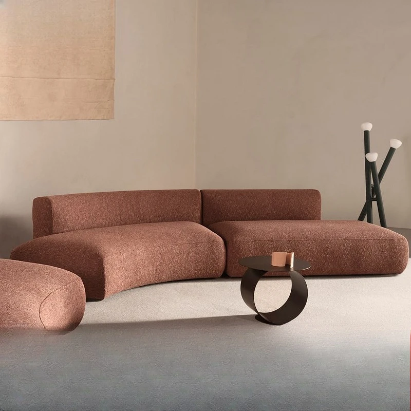 

Italian minimalist curved fabric sofa Nordic special-shaped designer beauty salon module combination sofa furniture