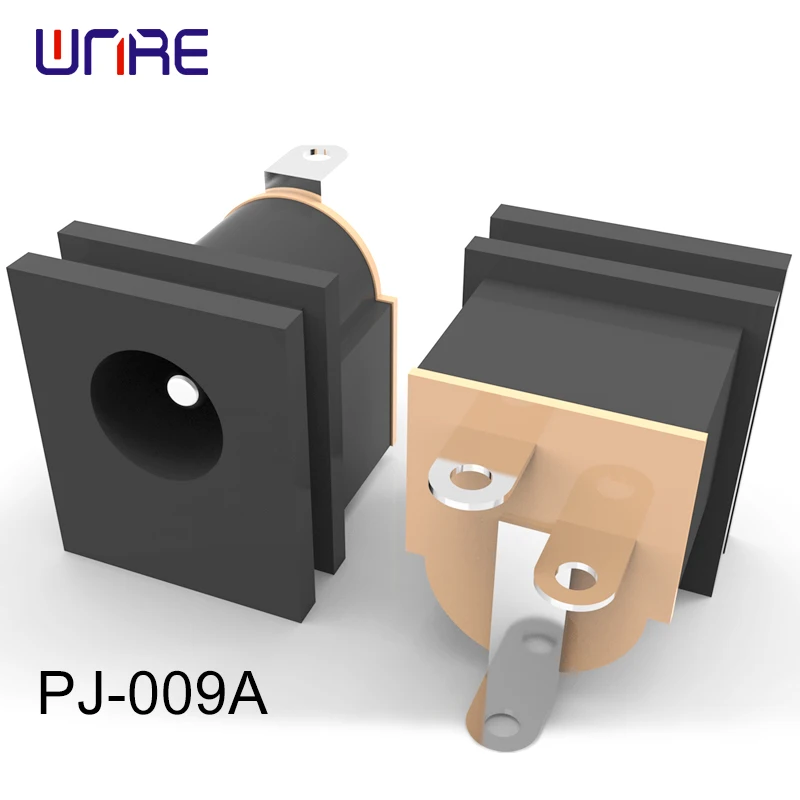 PJ-009A 009AH 009BH DC Power Jack 2.0 2.5mm Brass Nickel Center Pin Tin-Plated Terminals for Industrial Consumer Electronic