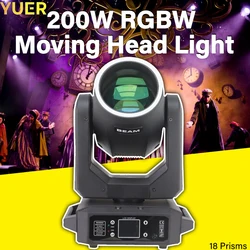 Yuer neue LED mit Ring Moving Head Light 200W Beam Spot 18 rotierende Prismen Regenbogen effekt dmx Bühne Lichteffekt Licht Disco DJ