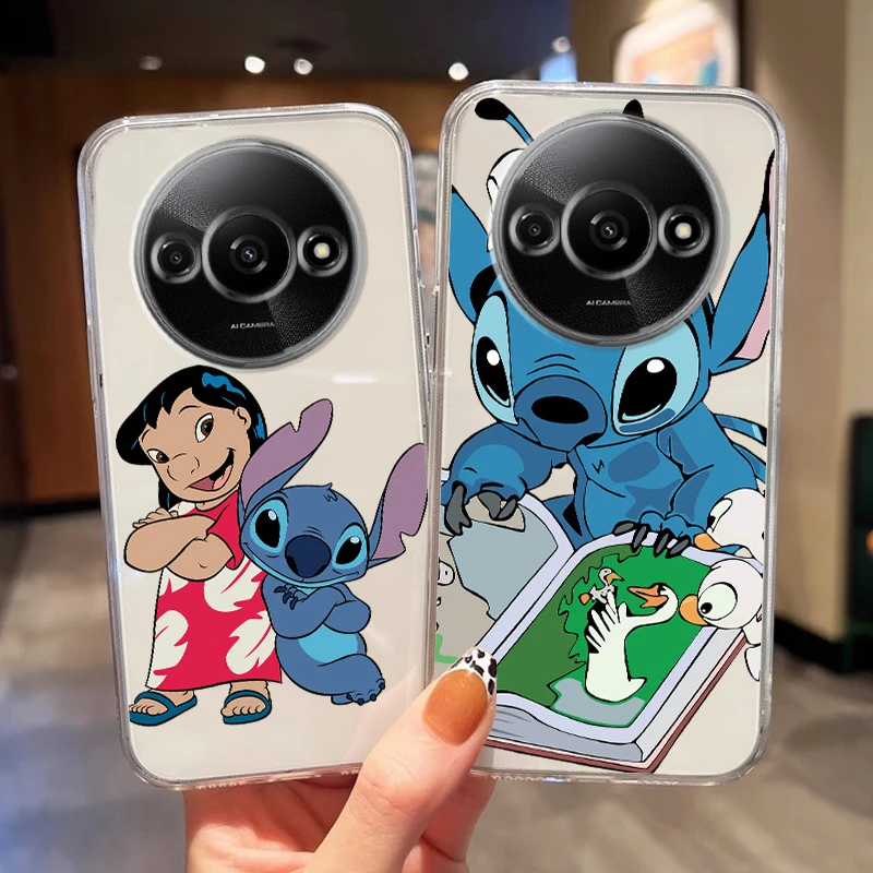For Redmi A3 Phone Cases Stitch Cinnamoroll Anime Clear Cartoon Anime Fall Cover For Redmi A3 Shockproof Silicone TPU Back Shell