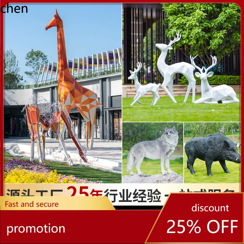 HT fiberglass sculpture customization: outdoor large-scale landscape ornaments for garden beautification and decoration