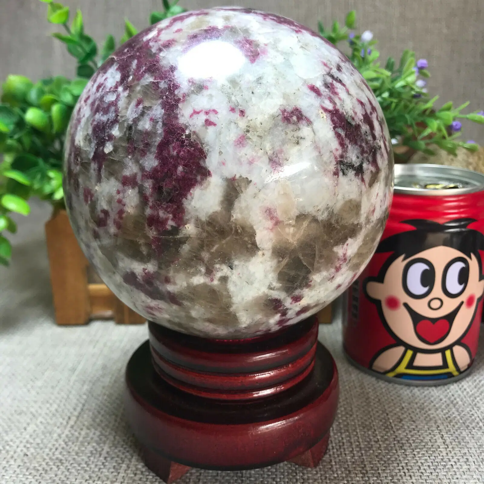 

Natural Cherry Blossom Tourmaline Rubellite Gemstone Ball, Crystal Sphere, Healing