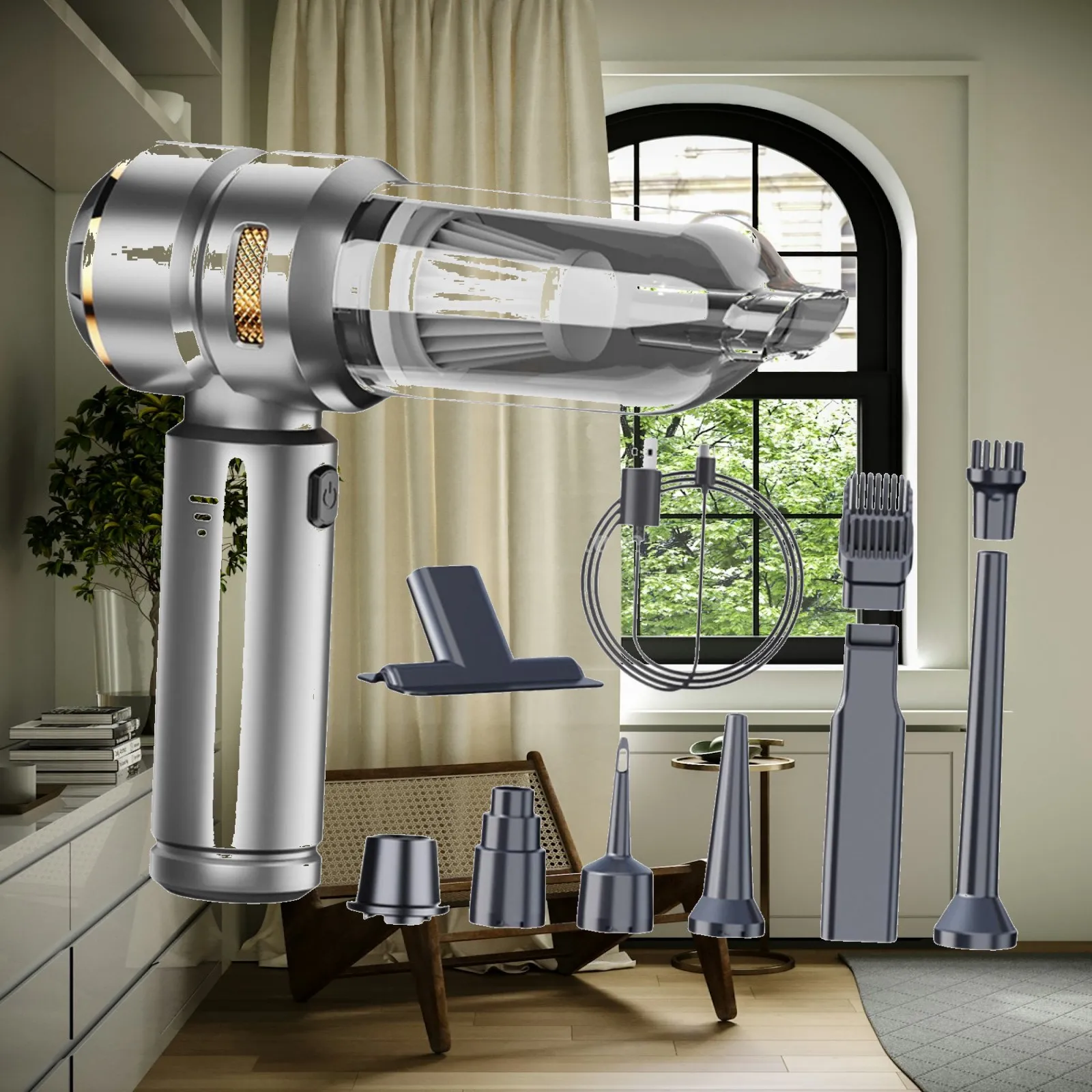 

Car Vacuum Cleaner Automotive Interior Cleaner High Power 8000 Mbar Electric Air Duster for Home Sofa Office RV Interior
