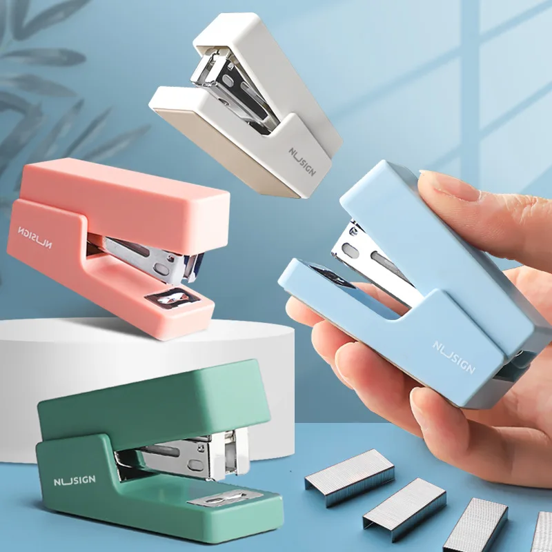 Deli Mini StaplerNS083Stapler Students Use Convenient Small Book Stapler Multi-Functional Bookbinding Machine Suit
