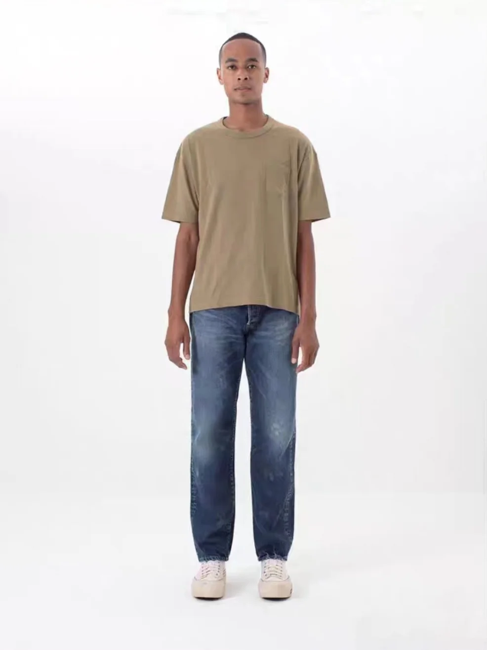 VISVIM FIL 22SS SUBLIG JUMBO earth color base combed cotton pocket round neck short-sleeved T-shirt