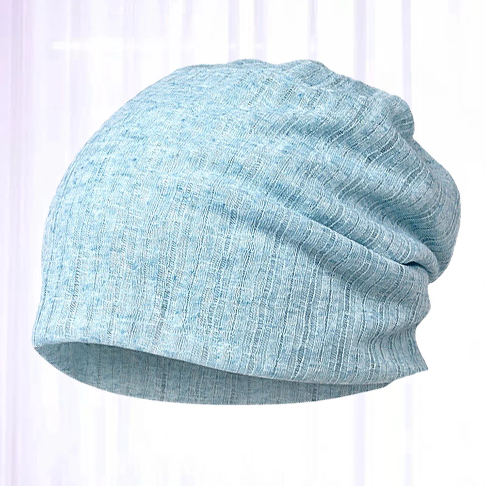 

1pc Cotton Blend Dual-Use Hat Scarf Cotton Cap For Hiking Running Riding Beanie Neckerchief Aqua Versatile Hat Blue