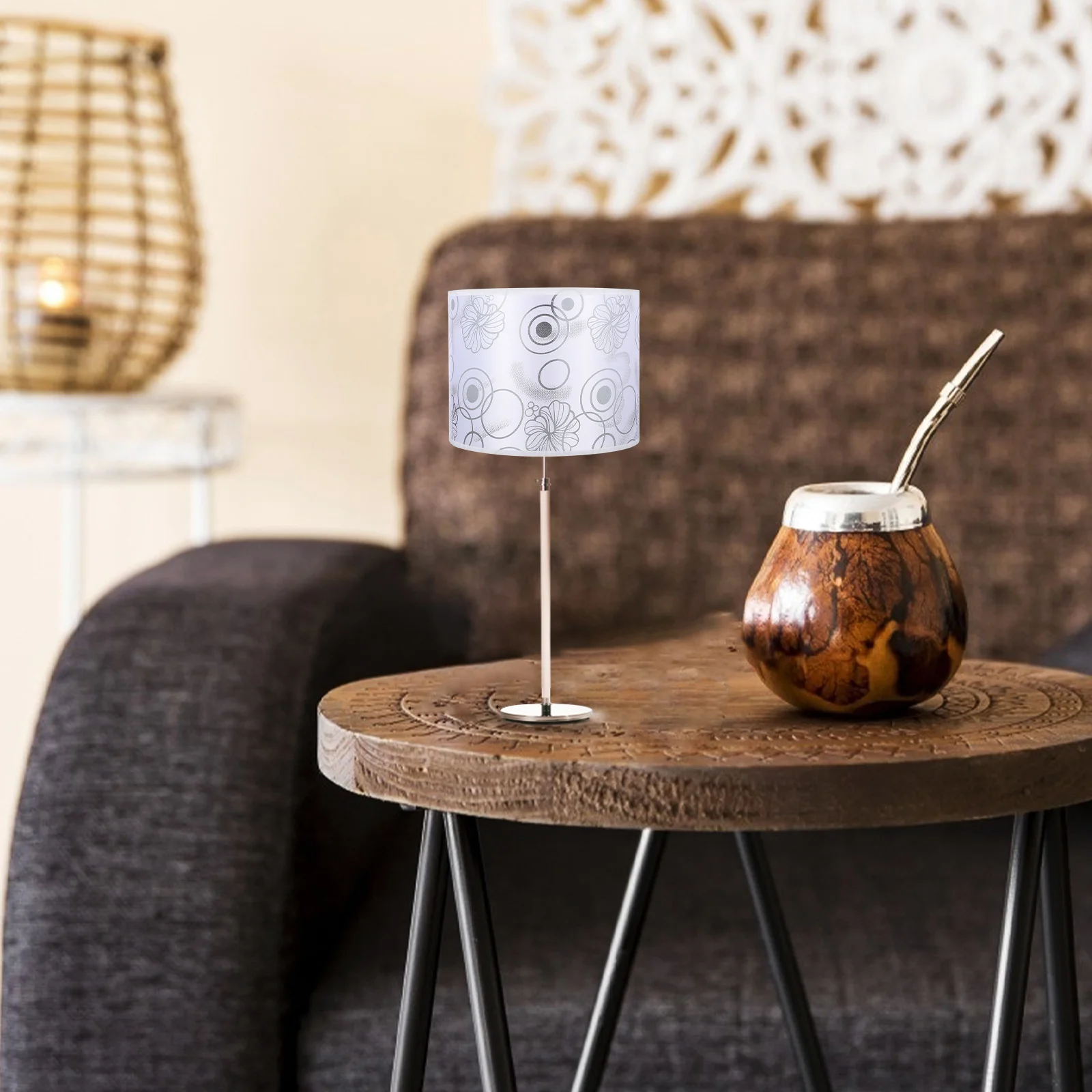 

Round Cloth Lampshade Creative Simple Home Decor Light Accessory Durable High-Quality Materials Eye-Protective Wide Application