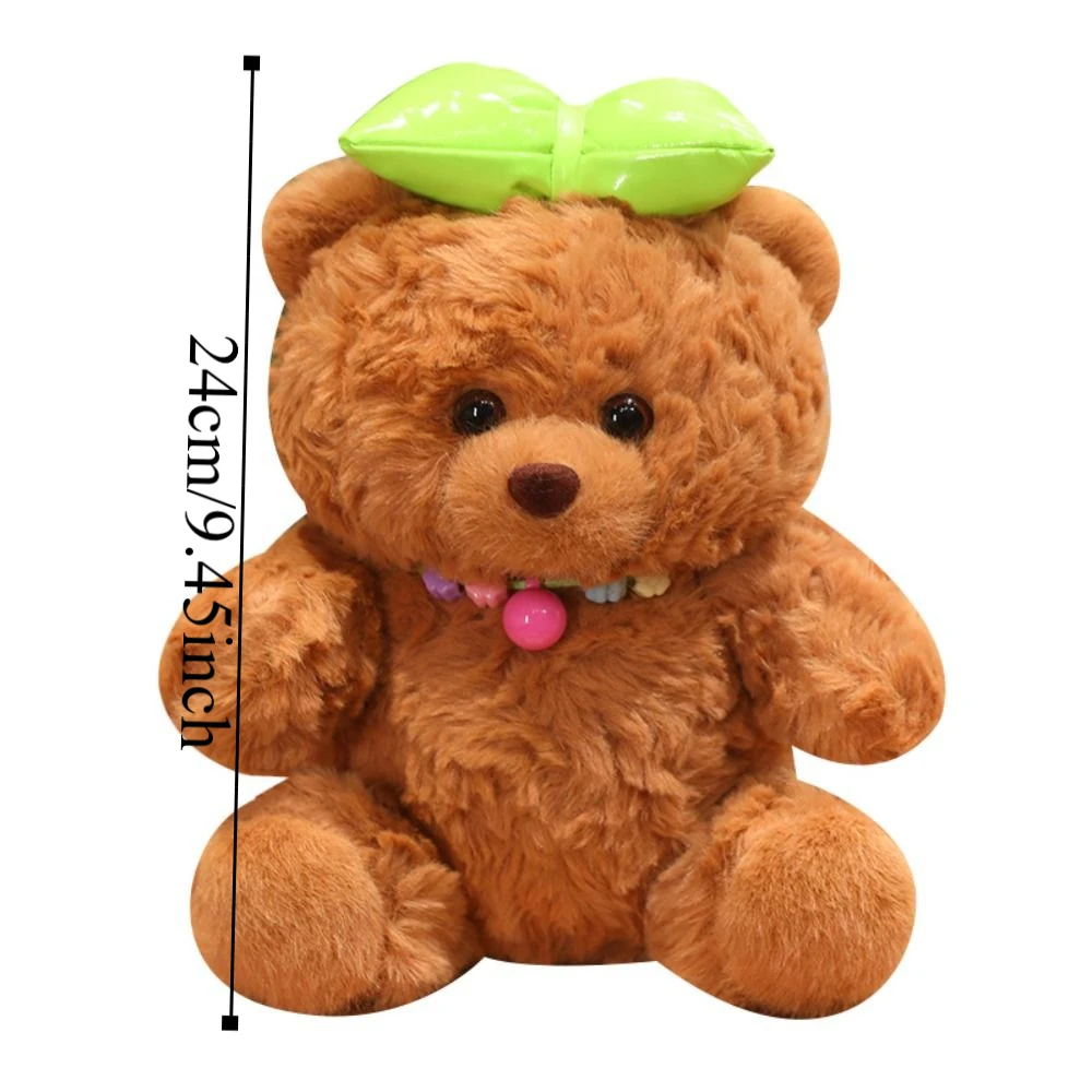 Sleep Pillow Dress Up Bear Plush Toy Pearl Necklace Bow Plush Bear Doll Camera Cartoon Stuffed Animal Pillow Children's Gift
