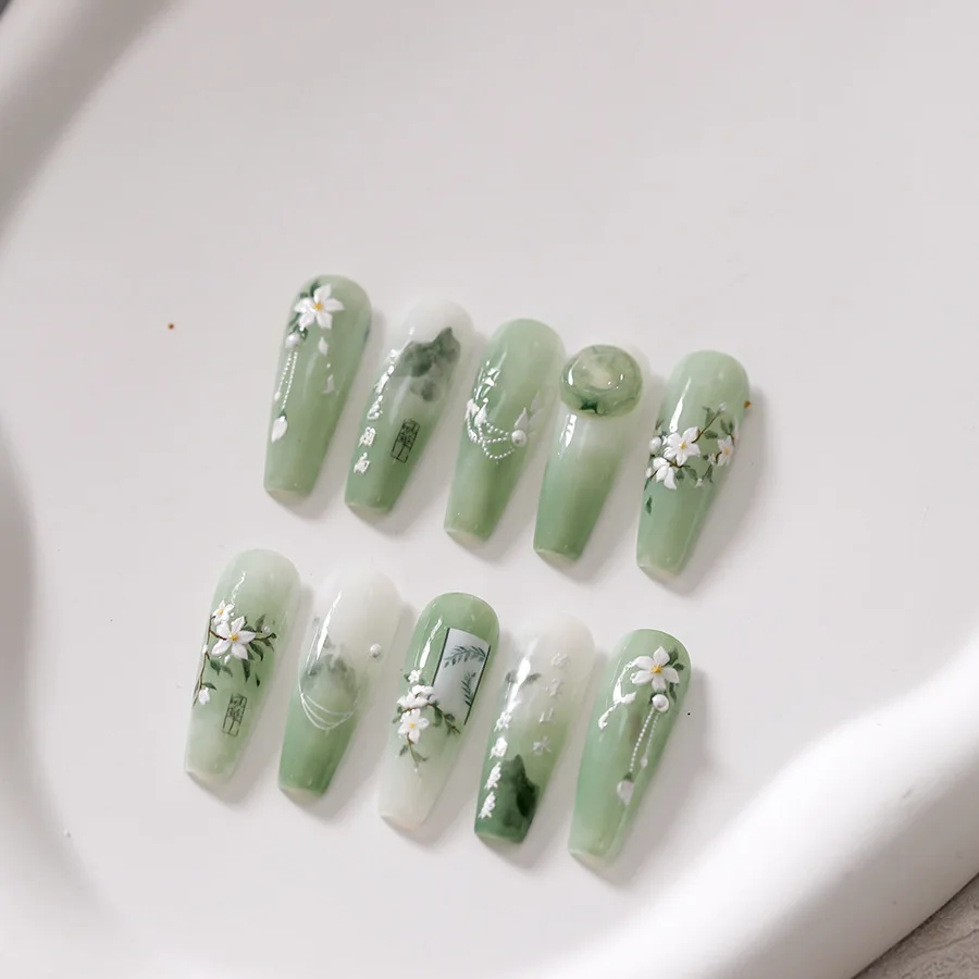 1 Pc 5D Antique Flower Nail Stickers High Quality Embossed Flower Nail Art Stickers Transparent Diamond Nail Decoration Stickers
