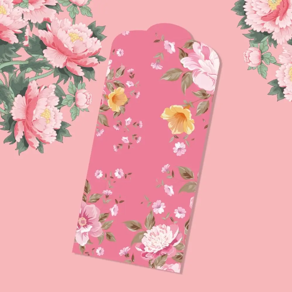 Enveloppes rouges pour Festival de printemps, dessin animé, meilleurs vœux, fleur, poche rouge, porte-bonheur, fournitures traditionnelles du nouvel an Hong Bao